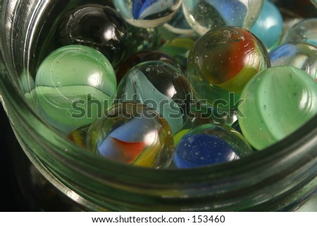 Marbles In Jar. stock photo : jar of marbles