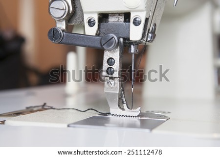the industrial sewing machine sewing machine closeup