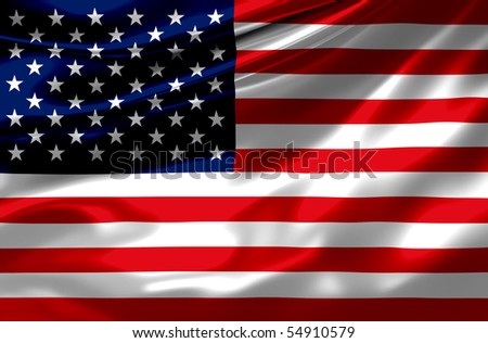 stock photo Satin USA flag