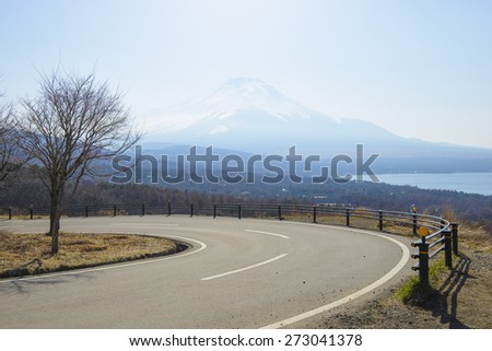 Curvy mountain road in japan