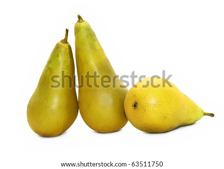 three pears isolated on white