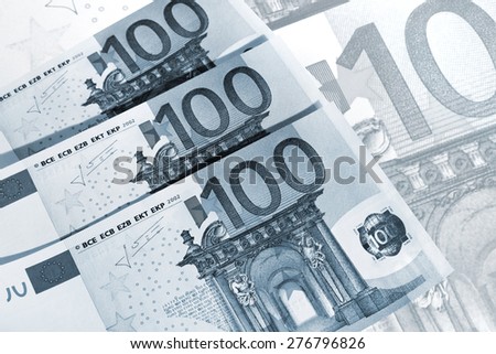 abstract collage of hundred euro money