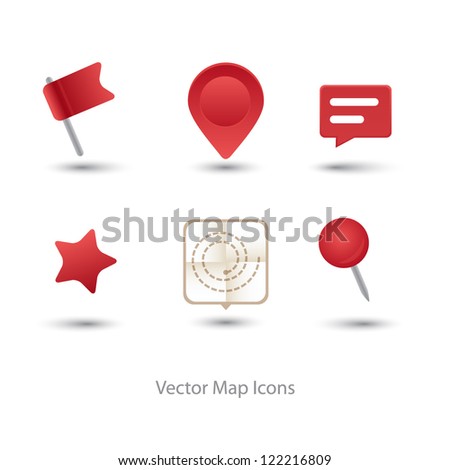 Vector modern GPS icon set Vector modern GPS icon set