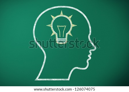 idea in mind, light bulb in human head