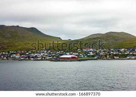 Honningsvag is Norwegian town beyond the Arctic Circle.