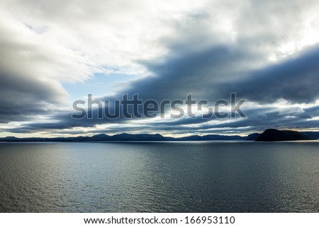 Sunset - Norway fjords  seascape