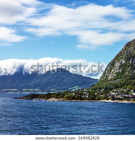 Norwegian fjords near Geiranger. Norway cruise