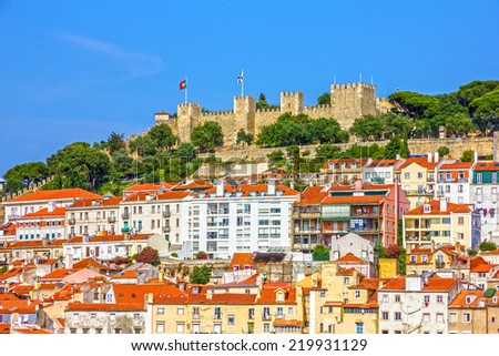 Lisbon fortress of Saint George view, Portugal (Castelo de Sao Jorge)