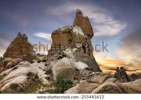 Turkey. Goreme national park.Cappadocia volcanic rock landscape, Anatolia