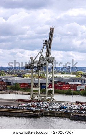 Cargo terminals in sea port Rotterdam, Netherlands.