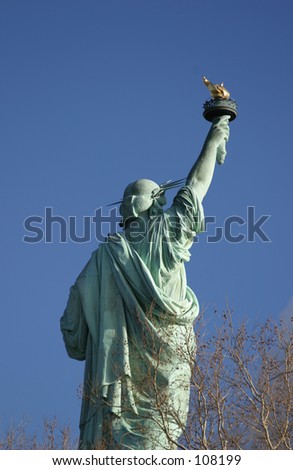 view from statue of liberty crown. stock photo : Statue of