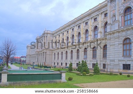WIEN, AUSTRIA, JANUARY 4, 2015: view of the backside of the natural sciences museum in wien.