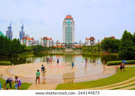 XIAMEN, CHINA, OCTOBER , 2013: Xiamen university is one of the best ranked chinese universities and its campus is the most beautiful one.