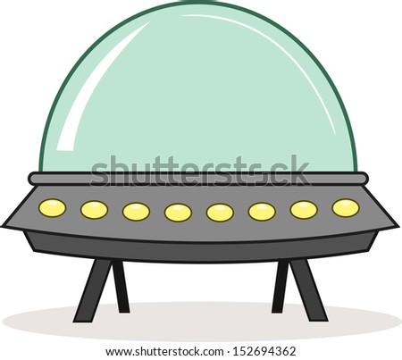 Cartoon alien spaceship.