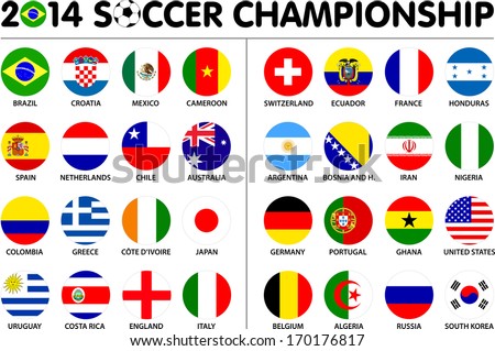 Flags for soccer championship 2014 Groups A to H 8 groups 32 nations 2d circle designs Carefully designed Flags for soccer championship 2014 Groups A to H 8 groups 32 nations 2d circle designs Carefully designed