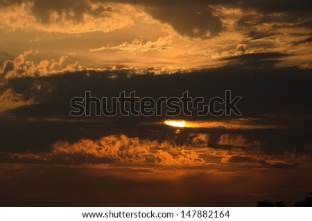 English summer sunset