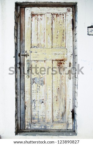 The Old Door with Cracked Paint Background