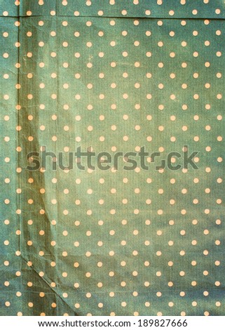 Retro Crumpled Paper with Fabric Texture, Pattern Pink Polka Dots on Grey background, Vintage style