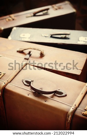 Antique Suitcases, Old Vintage trunks