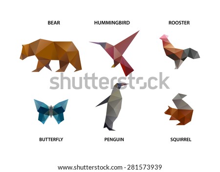 animal set of polygons