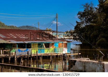 BANDAR SERI BEGAWAN,BRUNEI FEB 3:Brunei's Famed water village on Feb 3,2013 in Bandar SB. Villages are fully self sufficient with own mosques, schools, shops, piped water, electricity and satellite TV