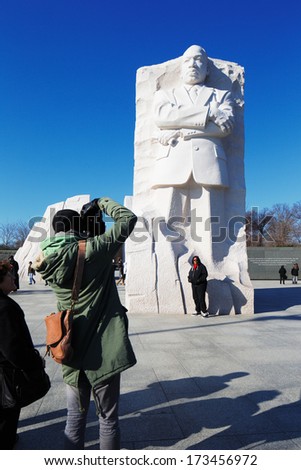 WASHINGTON DC - NOV 29: The Martin Luther King, Jr. Memorial on Nov 29, 2013 in Washington DC, USA. Located in West Potomac Park, it commemorates the year the Civil Rights Act of 1964 became law.