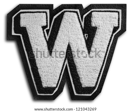 Photograph of School Sports Letter - Black and White W