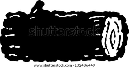 Black And White Vector Illustration Of A Log - 132486449 : Shutterstock