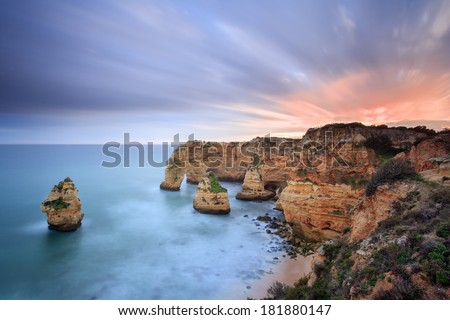 Marinha Beach in Algarve which is the main holiday destination in Portugal