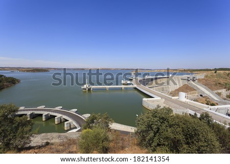 Hydroelectric Power Station of Alqueva. In the Alentejo in Alqueva Lake is this piece of modern engineering.