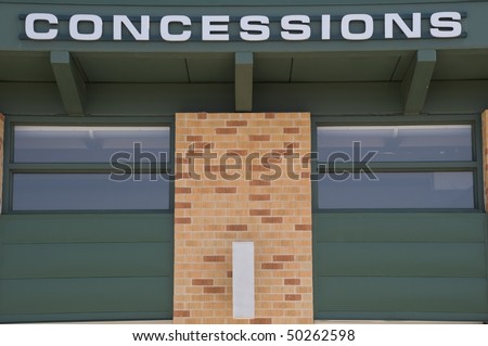 sport stadium concession stand sign