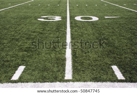 american football field 30 yard line
