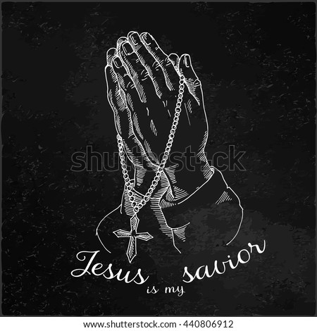 Jesus is my savior, Religious poster of faith in God. Vector religions jesus illustration.