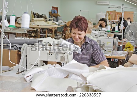 KIEV, UKRAINE - 6 October 2010: Workers at a garment factory