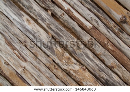 Background of wood slab in diagonal pattern