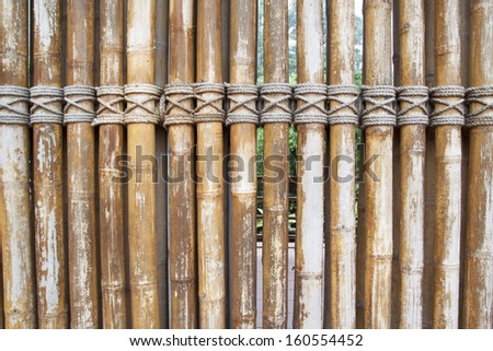 Bamboo wall as the background