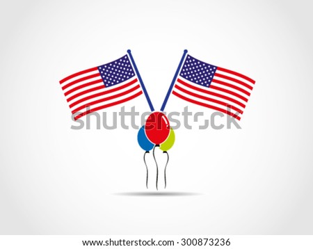 USA Crossed Flags Emblem Balloon Holiday Party