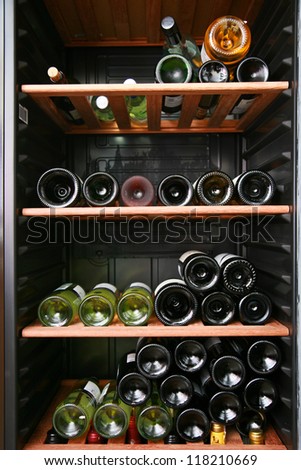 close up shot of a wine cellar