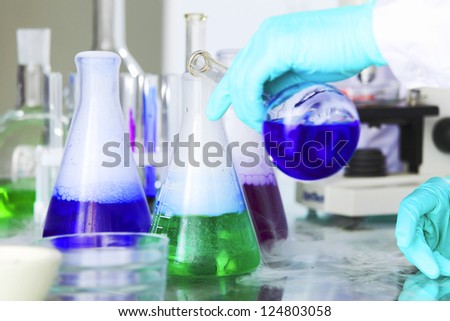 chemical experiment macro close up