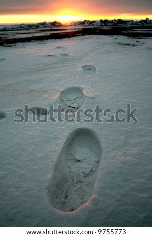 footprint on snow