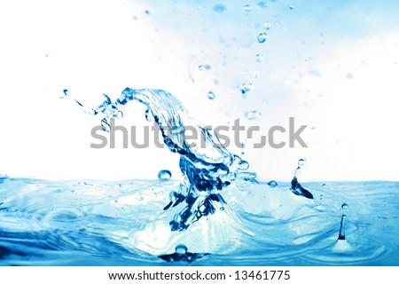 clear blue water splash