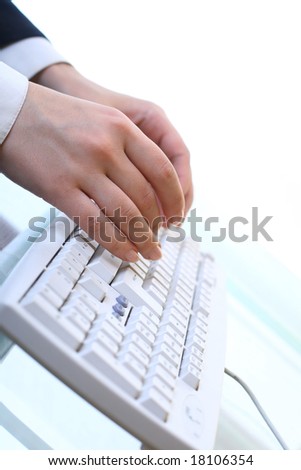 hands work on keyboard