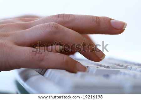 hands work on keyboard