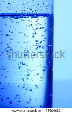 blue bubbled water