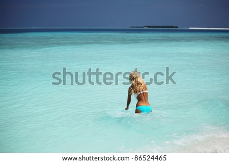 woman in ocean water