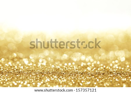 Golden Shiny Glitter Holiday Celebration Background With White Copy Space