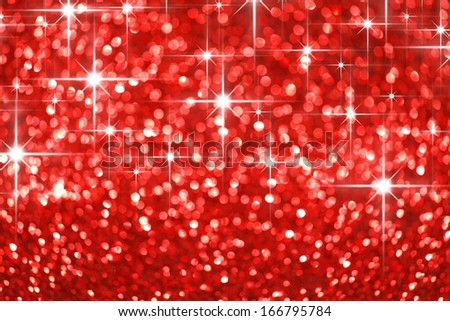Red shiny glitter stars holiday beautiful background