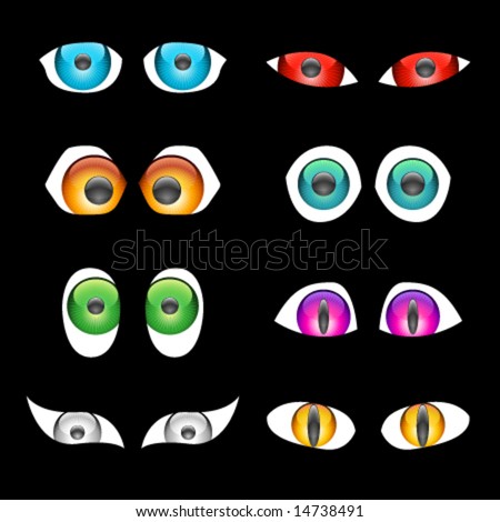 clipart cartoon eyes. Vector Shiny Cartoon Eyes