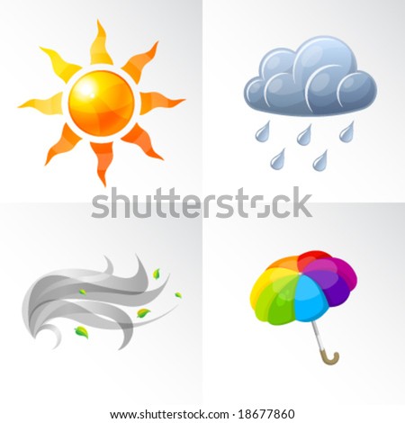 weather symbols windy. Vector Weather Symbols