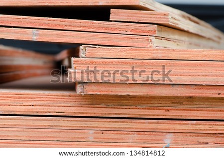 Stacked plywood in factory2
